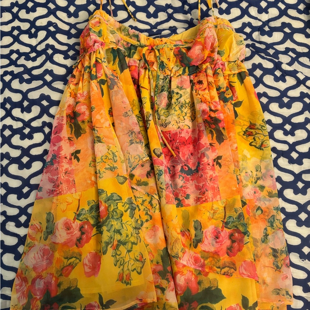 yellow/pink floral dress